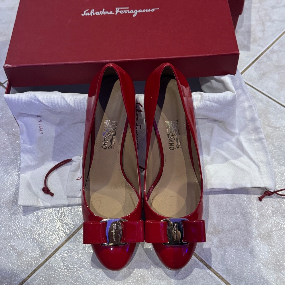 Salvatore ferragamo red shoes